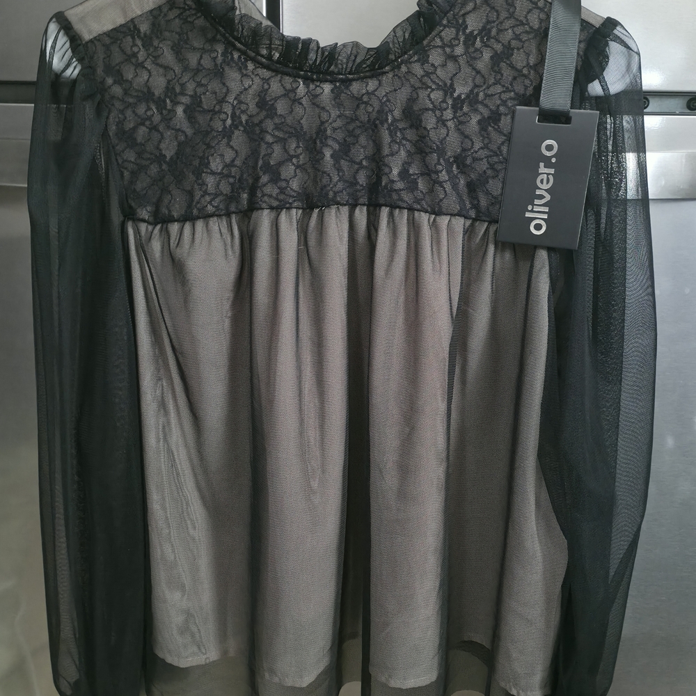 Olivers Black and Gray Lace Blouse